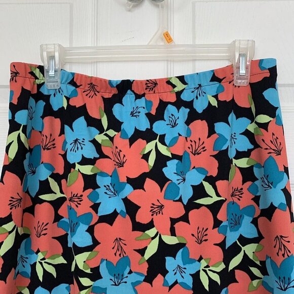 Meg Allen Large 12/14 Multi Color Floral Print Straight Skirt - Picture 2 of 8